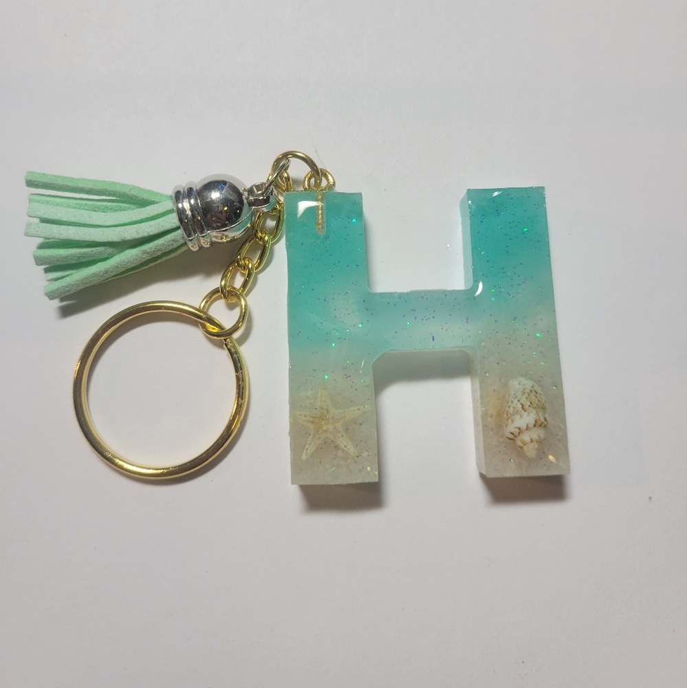 Initial H beach themed key chain.